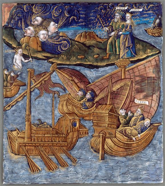 Maître de L'Énéide- Éole déchaine les vents contres les Troyens, 1530 Paris, Louvre