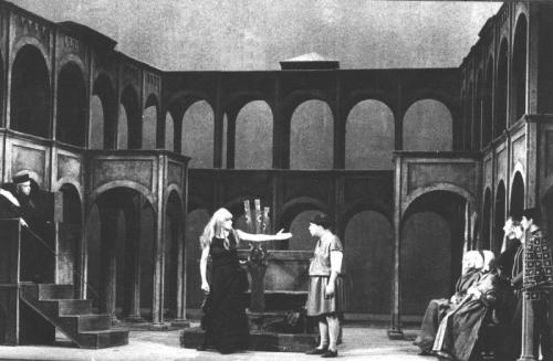 1965 - Fotografie di scena della commedia "La colpa è sempre del diavolo" di Dario Fo con Dario Fo e Franca Rame