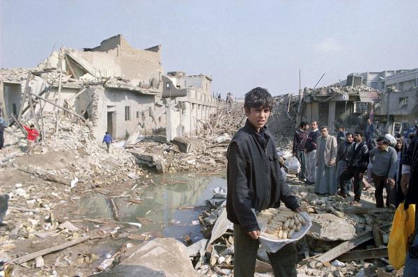 Baghdad , Feb. 20 1991 after an allied bombing raid credit: John Rice AP