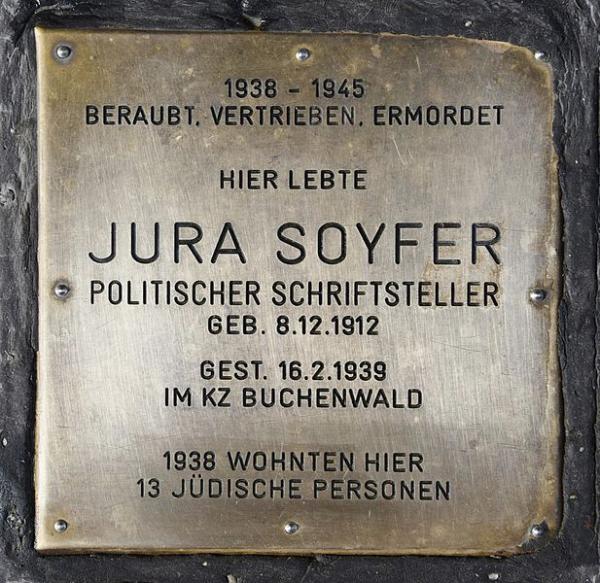 “Pietra d'inciampo” dedicata a Jura Soyfer