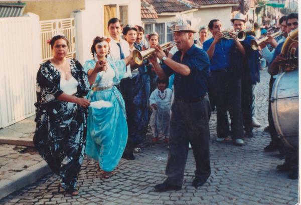 The legendary Bakija Bakić and ensemble perform for a Romani wedding. Vranje, Serbia, mid-1980s credit to: Neviza & Miroslav Ćerimović