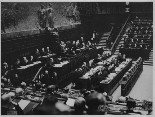 Benito Mussolini alla Camera dei fasci e delle corporazioni, 1938