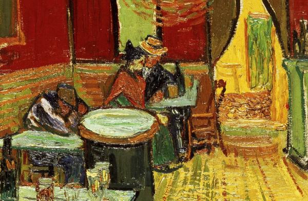 Vincent Van Gogh: Café de nuit (Caffè di notte), 1888. Particolare.