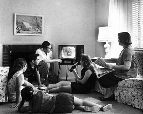 family watching tv-722324