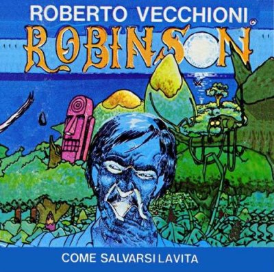 La copertina di Robinson - Come salvarsi la vita disegnata da Andrea Pazienza.