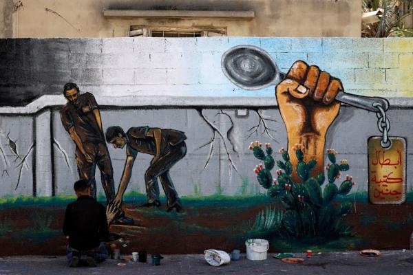 Palestinian prisoners escaped from  Gilboa prison Gaza city  credit Mahmud Hams/AFP *