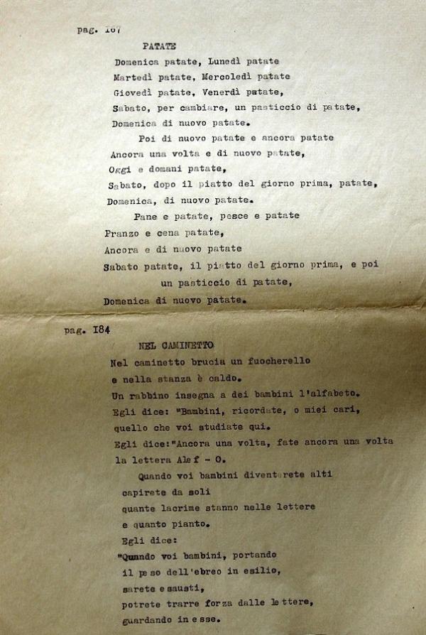 Patate, testo italiano dagli Archivi ebraici del Piemonte, Comunità ebraica di Vercelli, contenuto in lettera di Giulio Dal Monte.