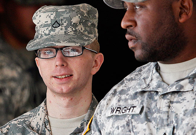 Bradley Manning nella base di Fort Meade, il 18 dicembre 2011<br />
