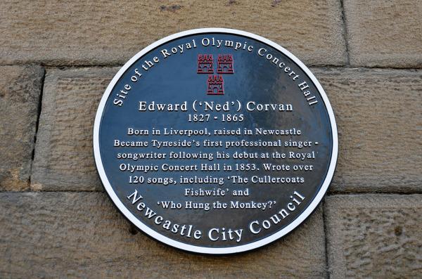 Targa in memoria Edward "Ned" Corvan a Newcastle