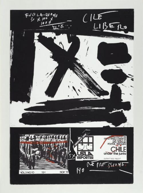 ‎Emilio Vedova, “Cile libero”, ‎litografia, 1973‎