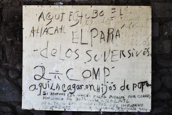 La firma del battaglione Atlacatl sul luogo del massacro