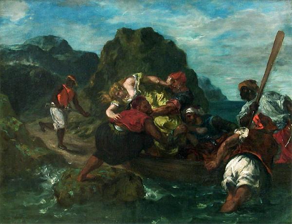  Eugène  Delacroix  - Pirates_africains_enlevant_une_jeune_femme, 1852 Paris, Louvre