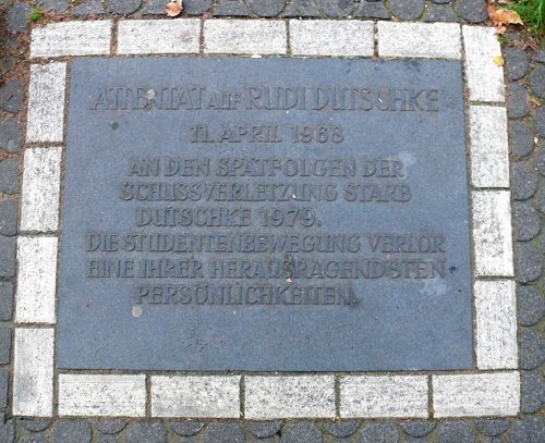 Gedenkplatte fur Rudi Dutschke in Berlin-Wilmersdorf