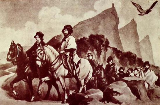 1849, dopo la caduta della Repubblica Romana Giuseppe e Anita Garibaldi in fuga trovano rifugio a San Marino