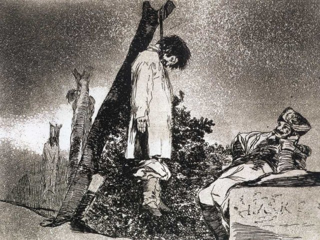 Francisco de Goya, “Los ‎desastres de la guerra - Aquí tampoco”, 1812-1815. 