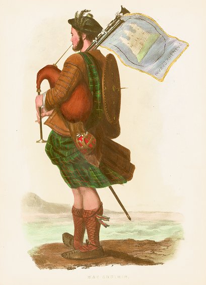MacCrimmon piper in una stampa del 1845.
