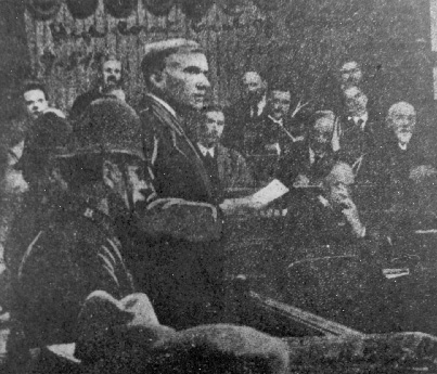 John Mclean pronuncia la propria autodifesa al processo che lo vede imputato per sedizione, 9 maggio 1918