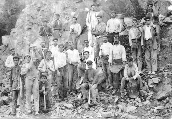 Gruppo di minatori baschi. Fine del XIX secolo