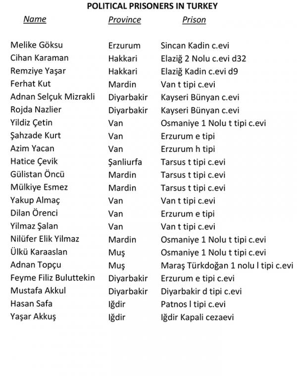 Political Prisoners in Turkey