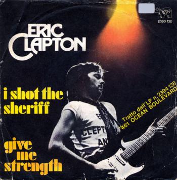 copertina del ‎singolo di Eric Clapton (pubblicazione italiana del 1974) contenente la famosa cover del brano di Marley.