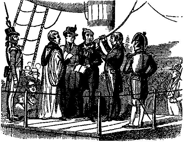 30 ‎giugno 1797. Impiccagione di Richard Parker sul ponte della nave da guerra HMS Sandwich.‎<br />

