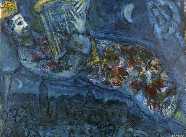 Marc Chagall,1951 - Re David in Blu 