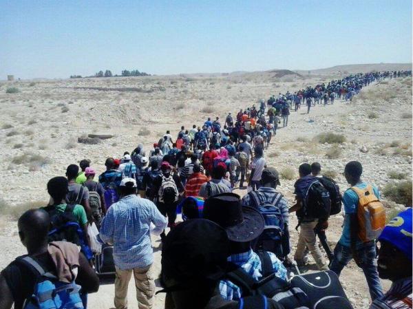  Profughi eritrei in marcia verso il Sudan