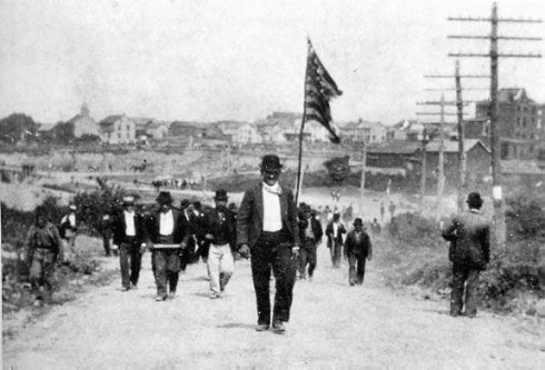 10 settembre 1897. La partenza del corteo verso Lattimer