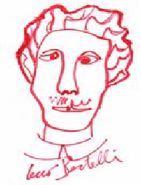 "Cecco"  Bertelli in un disegno a penna del 1989.