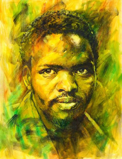 Steve Biko. An artwork by Therese Mullins.