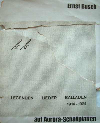 “B.B. - Legenden, Lieder, Balladen 1914-1924”