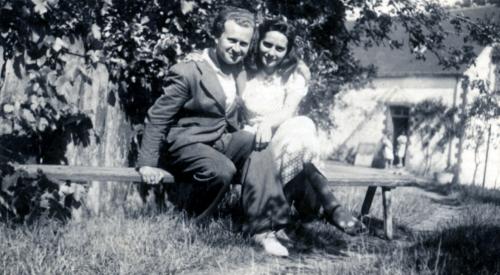 René Guy Cadou e la moglie Hélène.