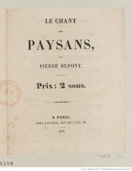Le chant des paysans