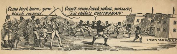La fuga dei contrabands verso Fort Monroe in una vignetta dell’epoca