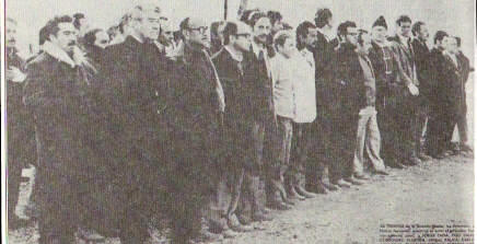 Prigionieri politici di Unidad Popular sull'isola Dawson, 1973.