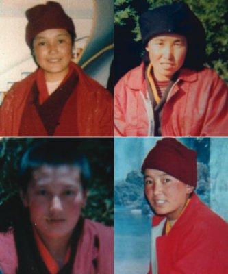 Quattro delle 5 monache morte nel 1998 nel carcere di Drapchi: Drugkyi Pema, Tsultrim Zangmo, Lobsang Wangmo e Tashi Lhamo.