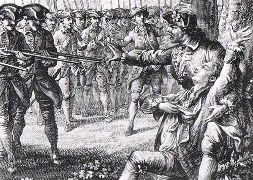 L'exécution du déserteur. Incisione del XVIII secolo.