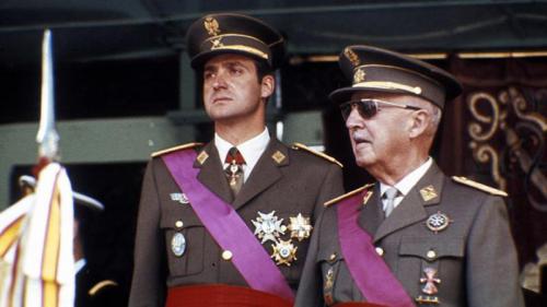 Juan Carlos I de ‎Borbón con Francisco Franco‎