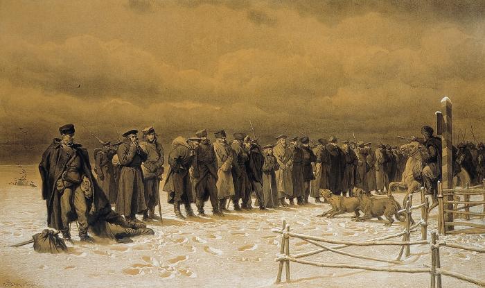Artur Grottger (1837-1867): Pochód na Sybir, 1866