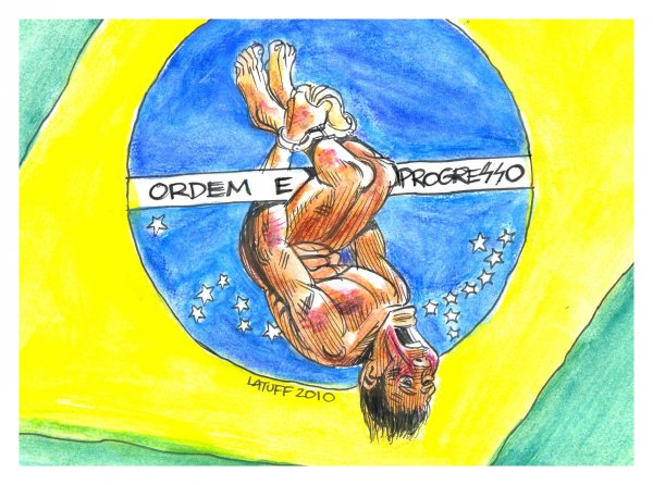 ”Ordem e Progresso” (vignetta del brasiliano Latuff)
