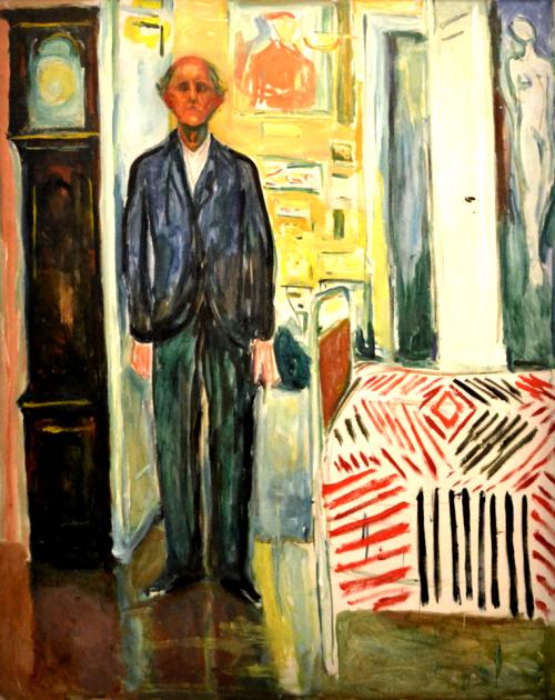 HOMME – HORLOGE – LIT <br />
Edvard Munch – 1940