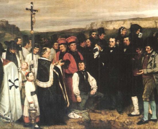 UN ENTERREMENT À ORNANS <br />
 Gustave Courbet - 1850