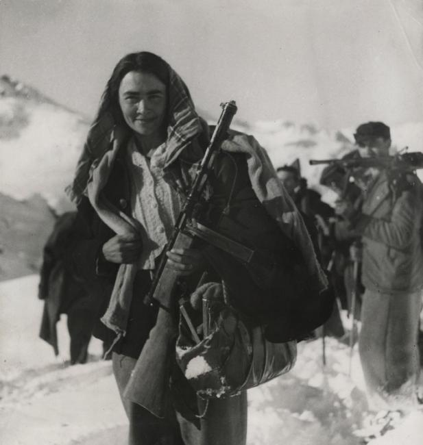 Aosta Valley, 1945. Partisan girl Lisetta Prosperina. But she was no dispatch rider.