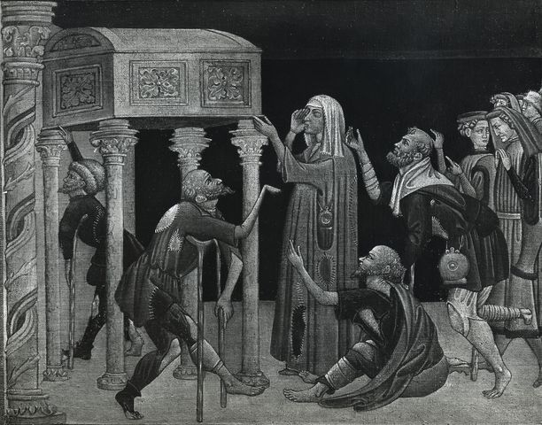 Giovanni di Jacopo Martorelli (1439-1480): Lebbrosi e storpi alla tomba del Santo a Padova