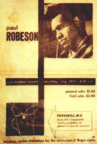 Locandina che annuncia il concerto di Paul Robeson a ‎Peekskill il 28 agosto 1949‎