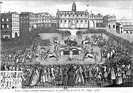 Place de Grève, Parigi, 28 marzo 1757. L'esecuzione di Robert François Damiens.