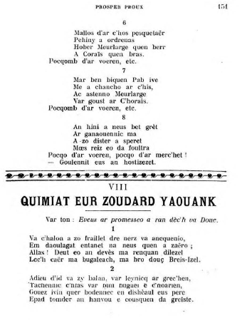 Il Quimiat eur zoudard yaouank nell'edizione 1913 delle Canaouennou di Prosper Proux.