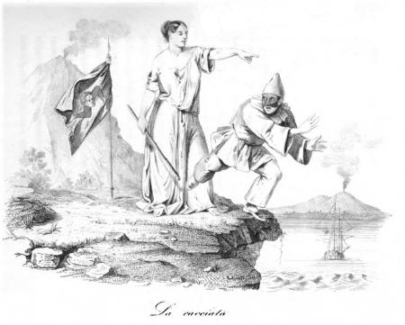 La cacciata delle truppe napoletane dalla Sicilia in una stampa dell'epoca.