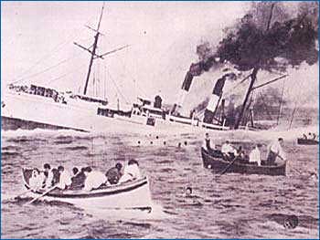I naufraghi superstiti abbandonano il Sirio.