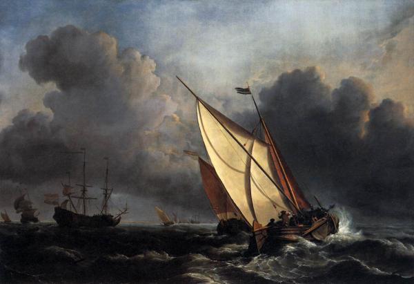 Willem Van de Velde, Navi in un mare in tempesta